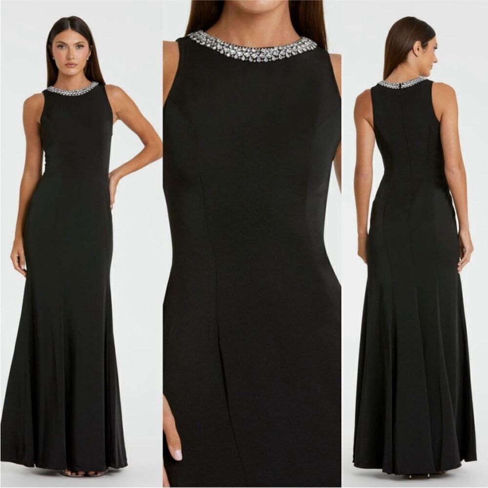 Mac Duggal 49093 Black Embellished Neck Trumpet Gown Size 12 Maxi Dress $498 - Picture 2 of 7